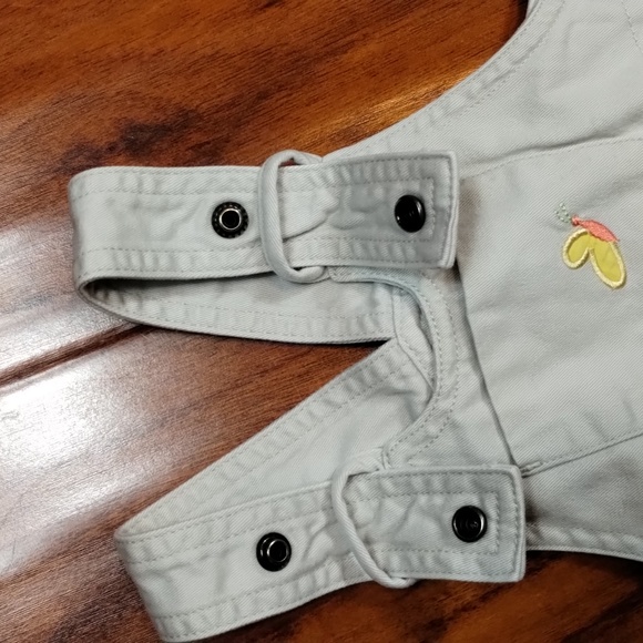 Mini Wear Cream Embroidered Daisy Butterfly & Floral Button Top Overalls - Picture 8 of 15